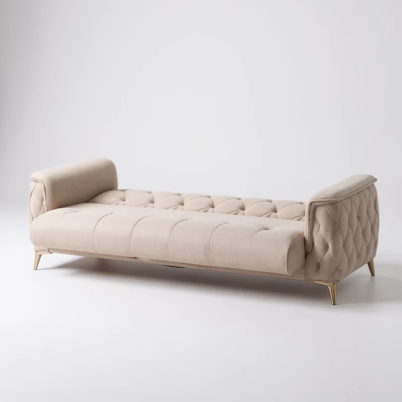 Canapé Convertible 3+2+1 Cubay Velours Beige