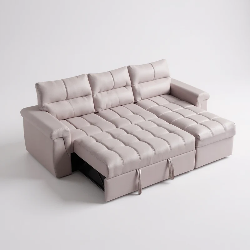 Canapé d'Angle Convertible Kasas Velours Beige