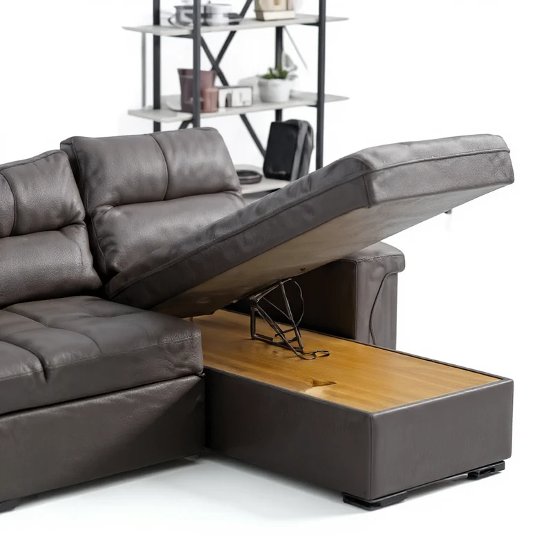 Canapé d'Angle Convertible Kasas Velours Gris
