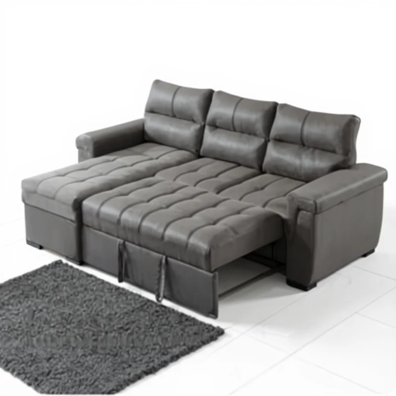 Canapé d'Angle Convertible Kasas Velours Gris