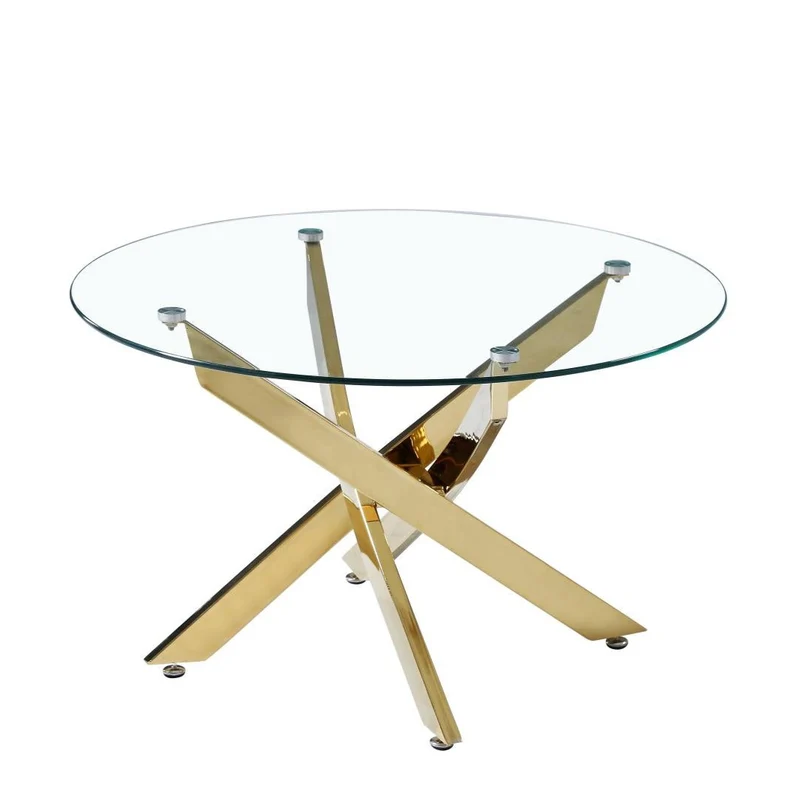 Table basse Victoire Or Verre trempé