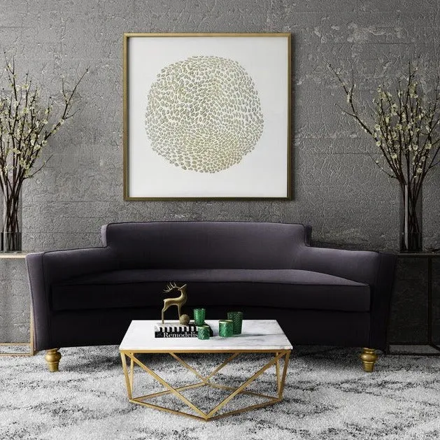Table basse Karla Or Marbre blanc