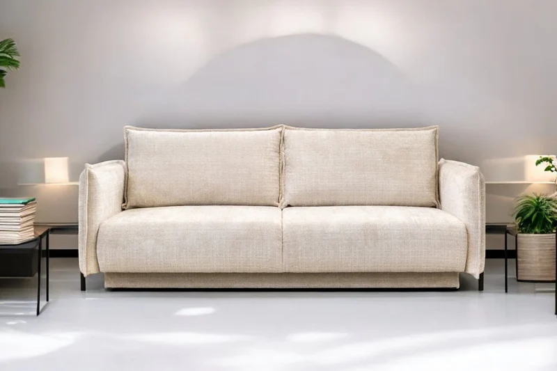 Canapé Convertible Azalfi Tweed Crème
