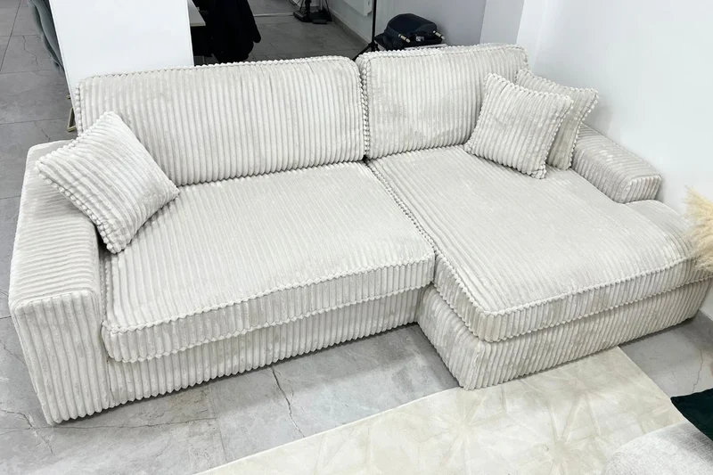 Canapé d'Angle Mini Lexas Doudoud Blanc Cassé