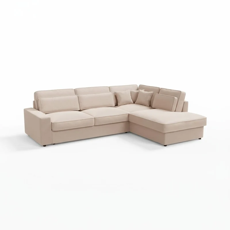 Canapé d'Angle Lexas Velours Beige