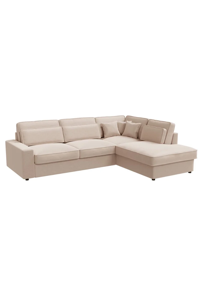 Canapé d'Angle Lexas Velours Beige