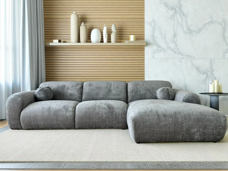 Canapé d'Angle Cloudy Tweed Gris
