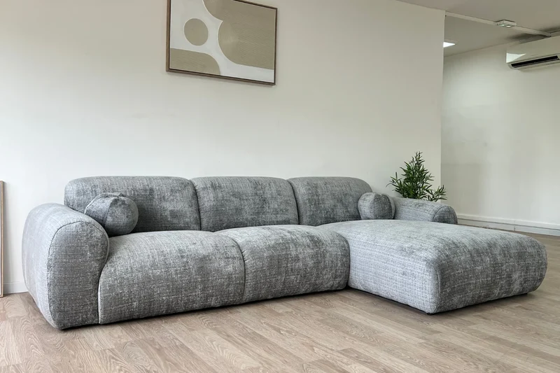 Canapé d'Angle Cloudy Tweed Gris