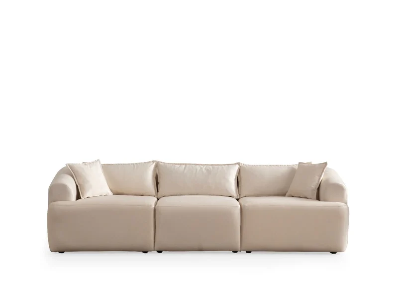Canapé Modulable Mila Velours Blanc Cassé