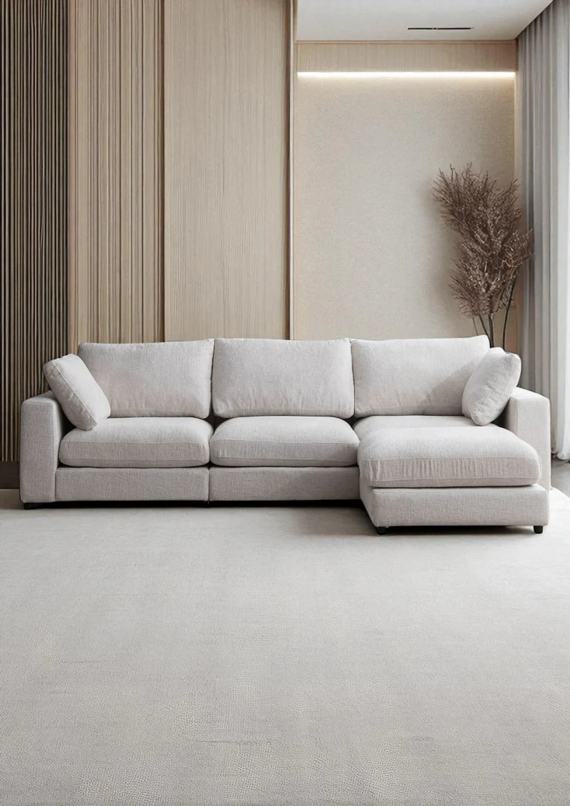 Canapé Modulable Julia Chenille 3+1 Pouf