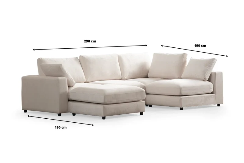 Canapé Modulable Julia Chenille 4+1 Pouf