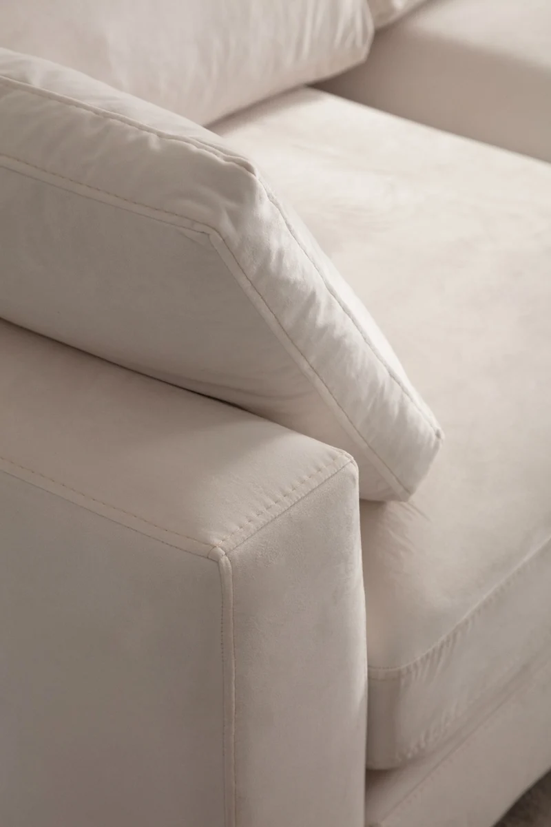 Canapé Modulable Julia Velours 3+1 Pouf