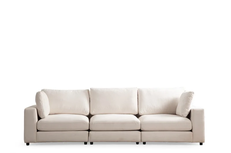 Canapé Modulable Julia Velours 3+1 Pouf