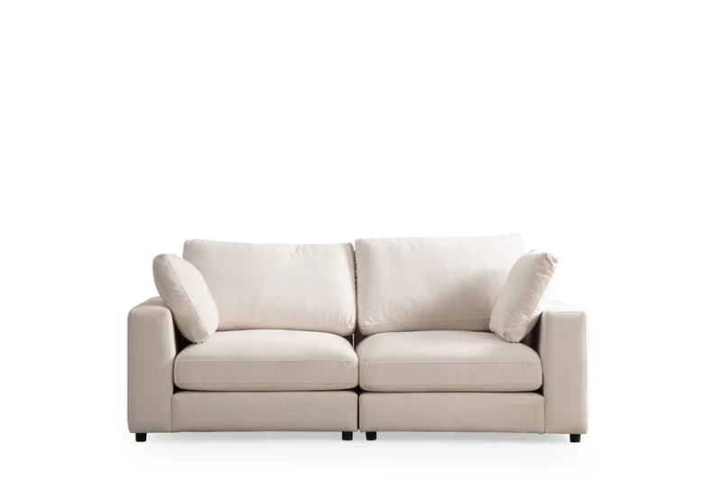 Canapé Modulable Julia Velours 4+1 Pouf