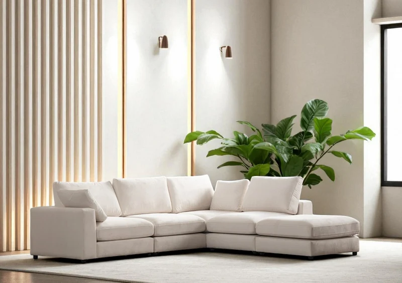 Canapé Modulable Julia Velours 4+1 Pouf