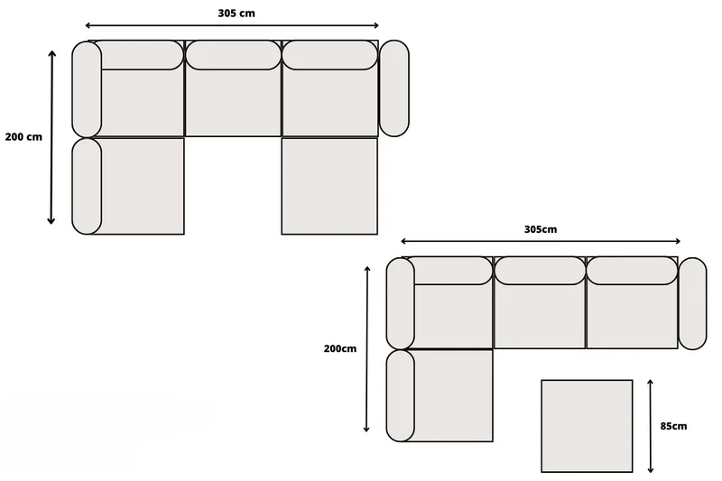 Canapé Modulable Élégance Chenille 4+1 Pouf