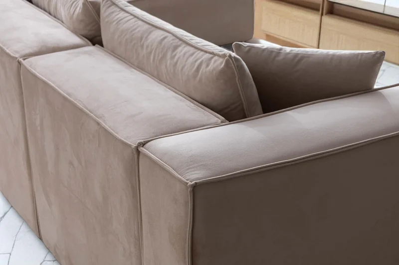 Canapé Modulable Élégance Velours 4+1 Pouf
