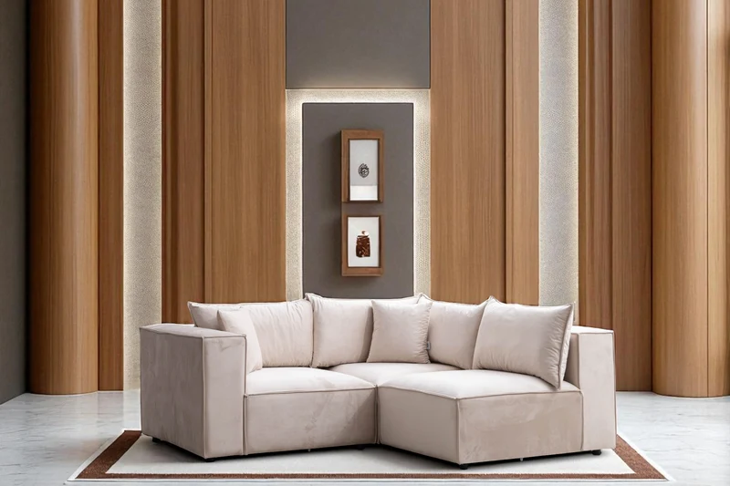 Canapé Modulable Élégance Velours 3+1 Pouf