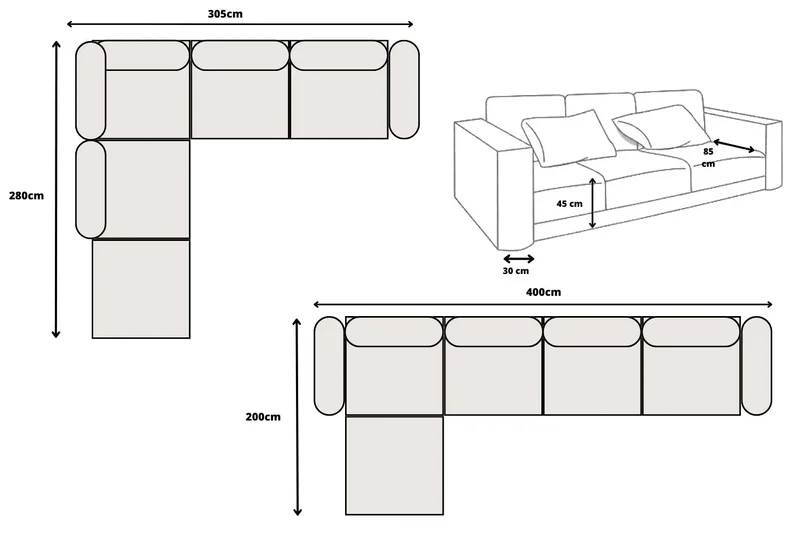 Canapé Modulable Élégance Velours 4+1 Pouf