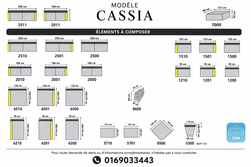 Canapé d'angle méridienne avance recule - Cassia