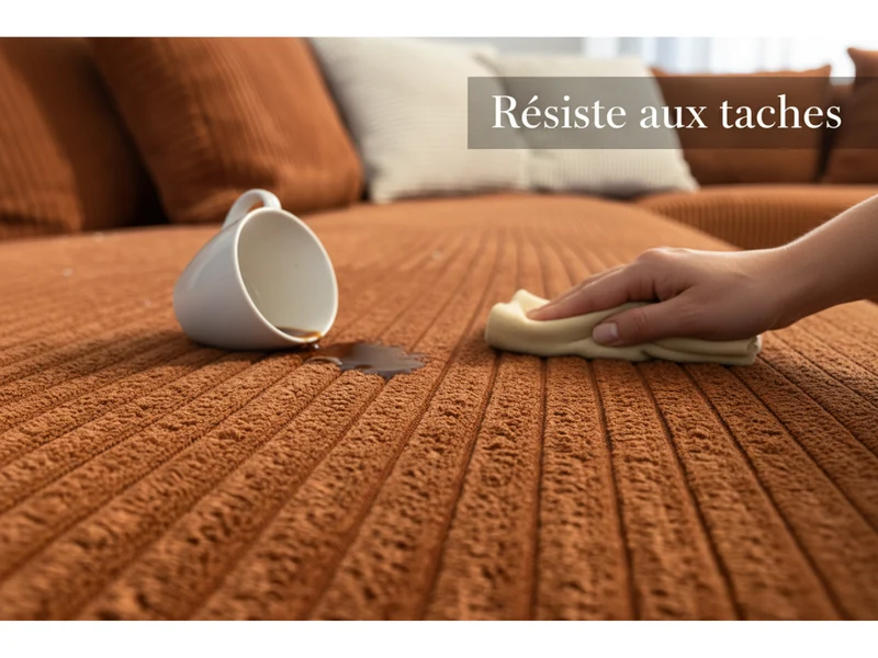 Canapé d’angle en velours côtelé – Riny