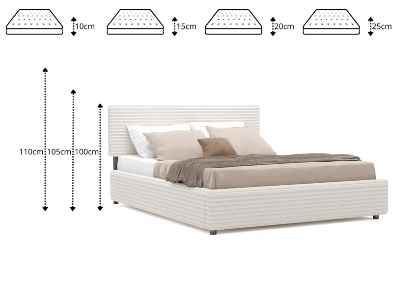 Lit coffre avec tissu tendance RUBIS