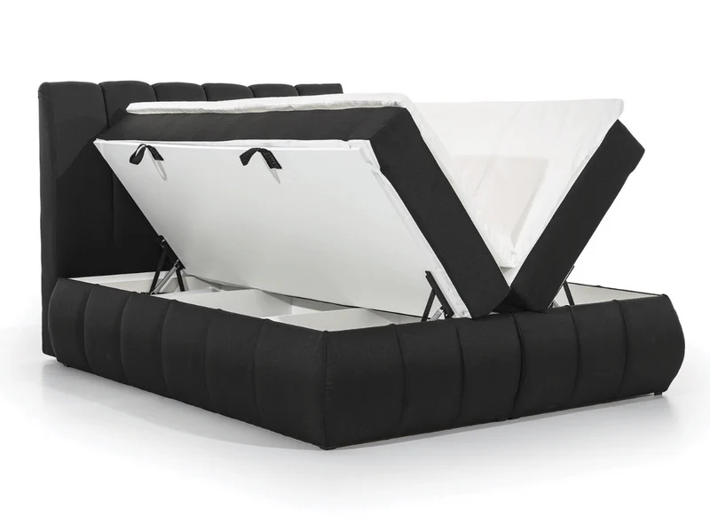 Lit Boxspring Mateo – Lit Complet avec Matelas, Sommier, Coffre de Rangement et Tête de Lit Design