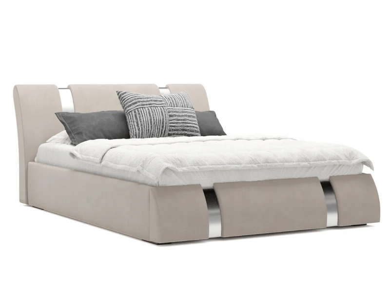 Lit coffre design avec bande métallique - ATILLA