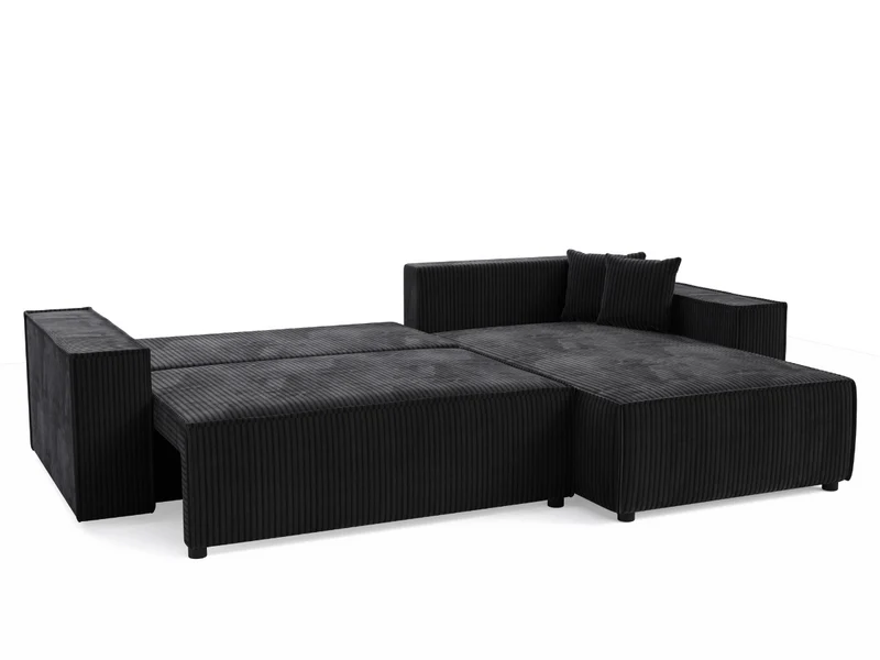 Canapé d'angle convertible velours côtelé doux Rivoli