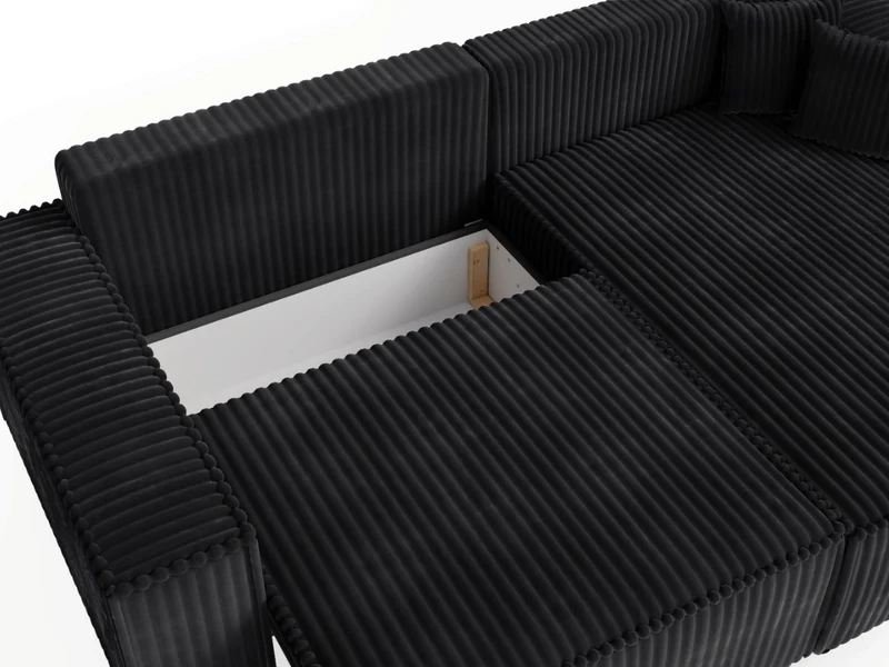 Canapé d'angle convertible velours côtelé doux Rivoli
