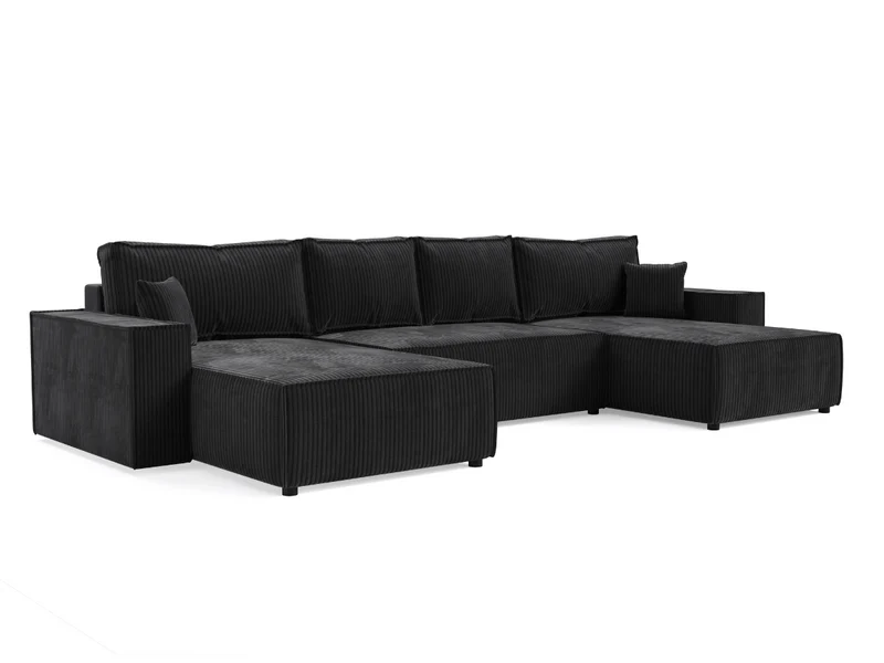 Canapé d'angle convertible velours côtelé doux Rivoli