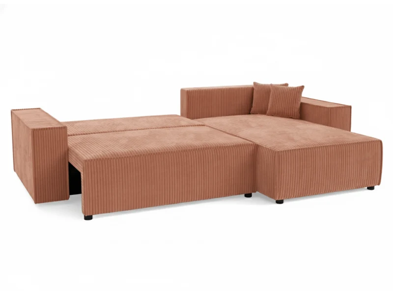 Canapé d'angle convertible velours côtelé doux Rivoli