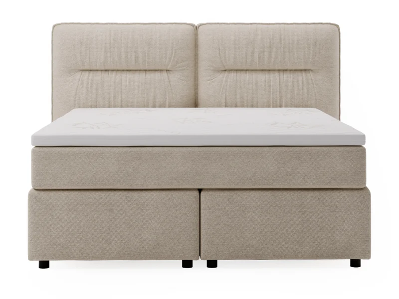 Lit complet lit Boxspring avec sommier matelas et surmatelas - NAVA