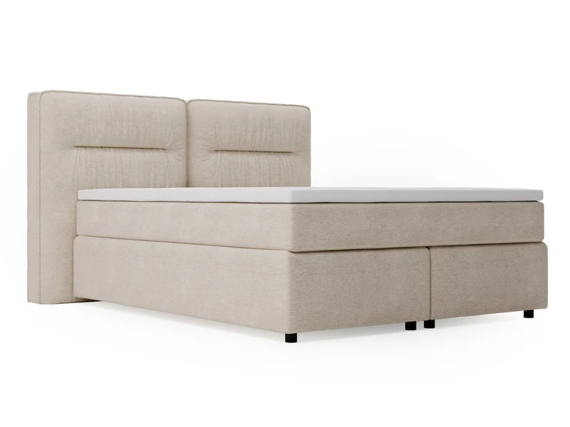 Lit complet lit Boxspring avec sommier matelas et surmatelas - NAVA