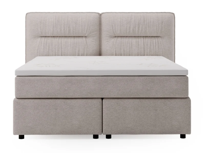 Lit complet lit Boxspring avec sommier matelas et surmatelas - NAVA