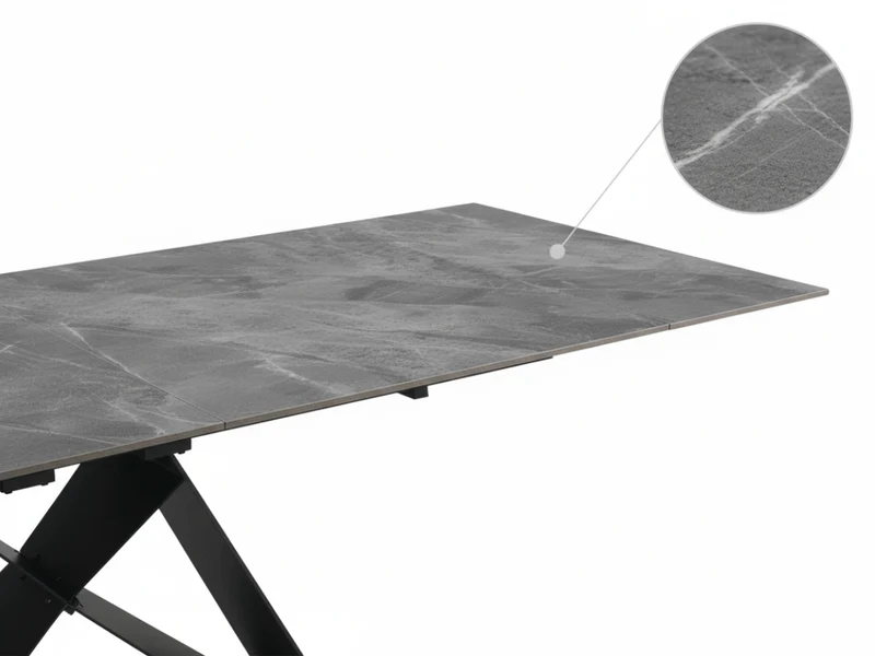 Table à manger extensible MASDAR en céramique – 180 cm fermée / 260 cm ouverte