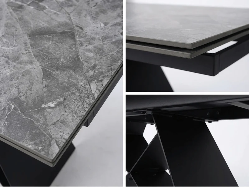 Table à manger extensible MASDAR en céramique – 180 cm fermée / 260 cm ouverte