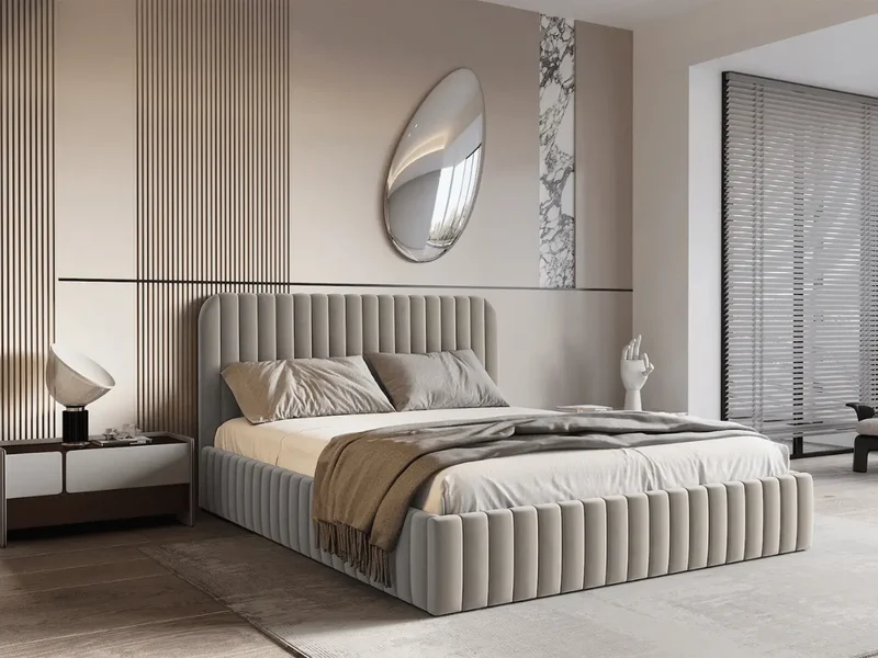 Lit design avec coffre de rangement - MAELLE