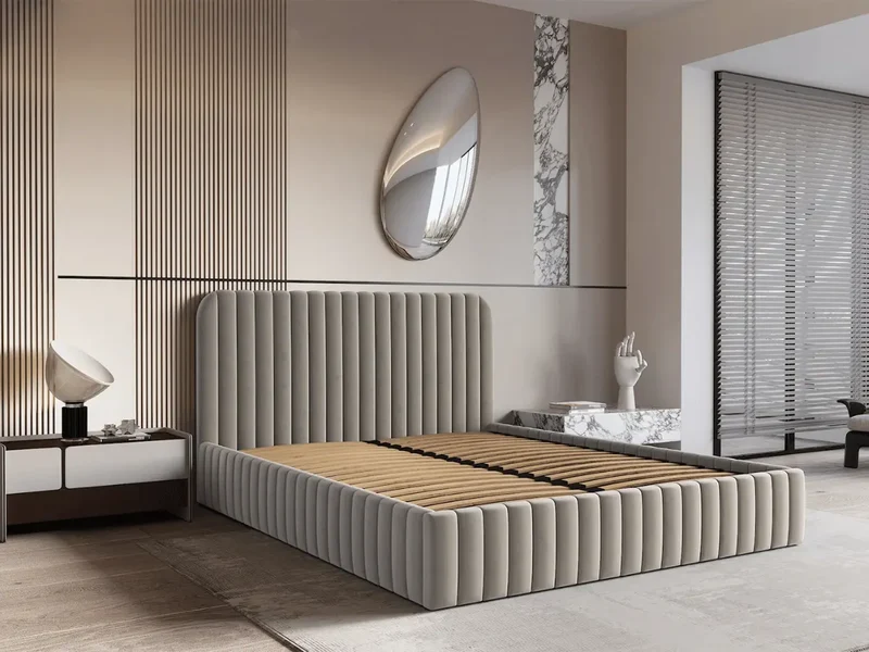 Lit design avec coffre de rangement - MAELLE