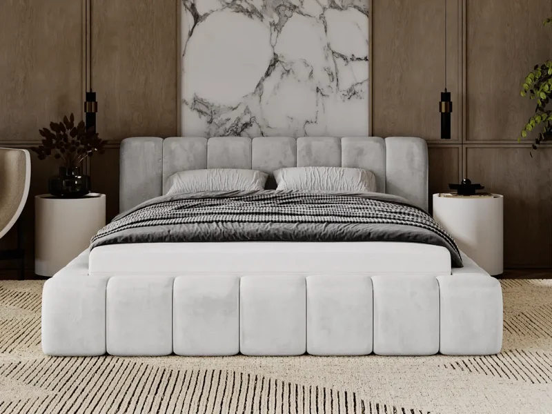 Lit coffre design matelassé - CHLOE