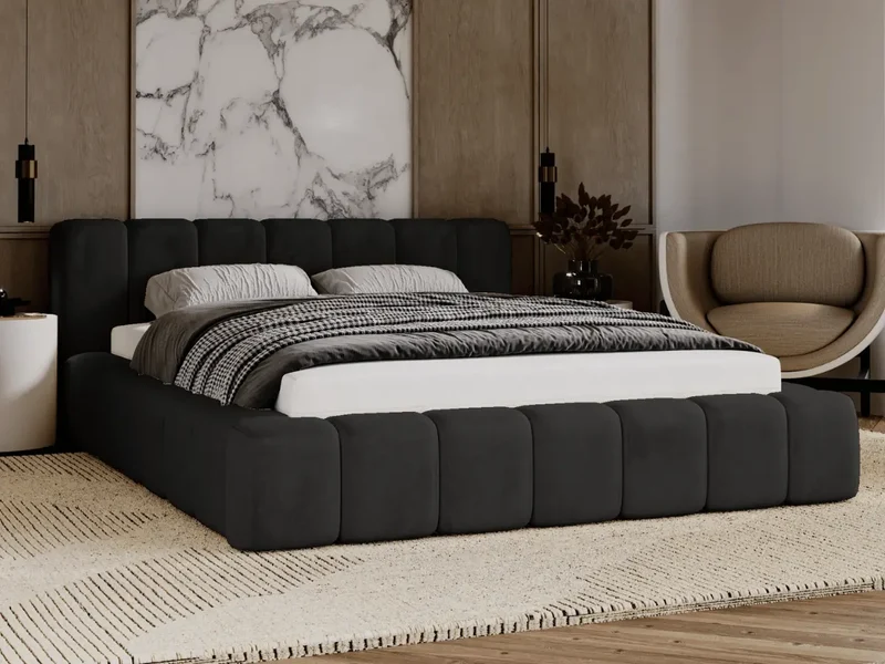 Lit coffre design matelassé - CHLOE