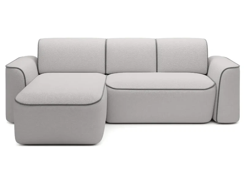 Canapé d'angle convertible électrique tissu boucle LUMIA