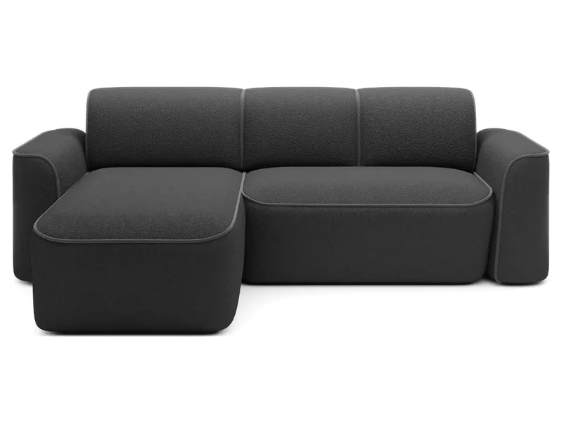 Canapé d'angle convertible électrique tissu boucle LUMIA