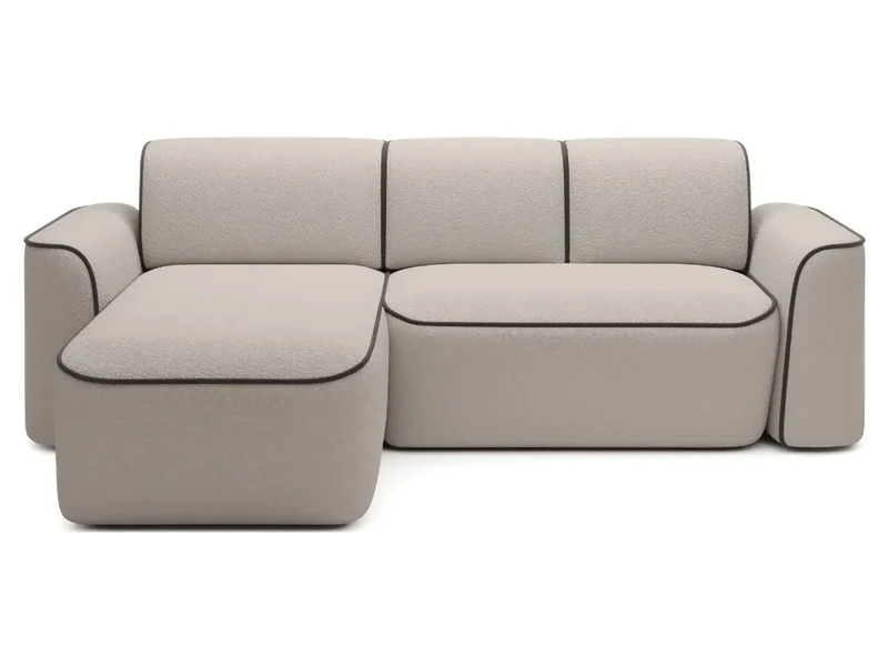 Canapé d'angle convertible électrique tissu boucle LUMIA