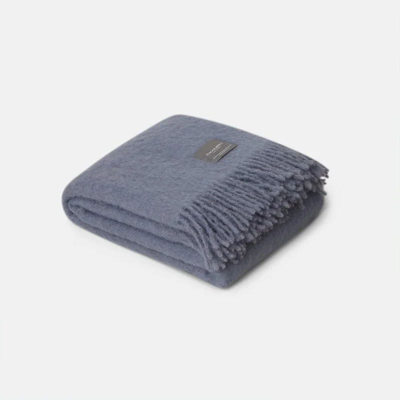 Plaid Mohair Bleu Pilastre
