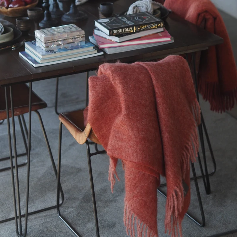 Plaid Mohair Brique