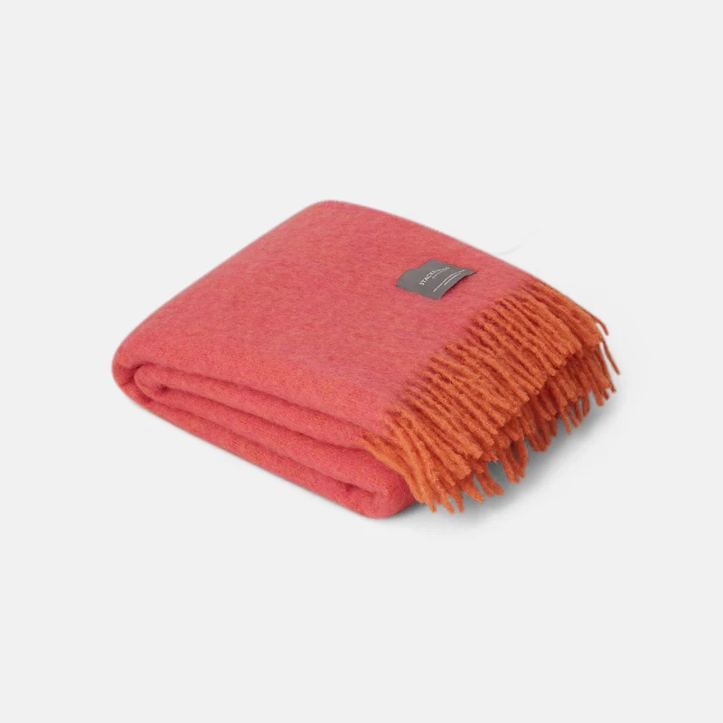 Plaid Mohair Mélange Orange & Pivoine