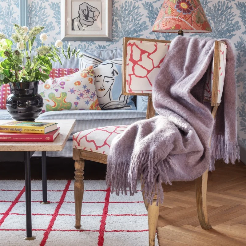 Plaid Mohair Lavande