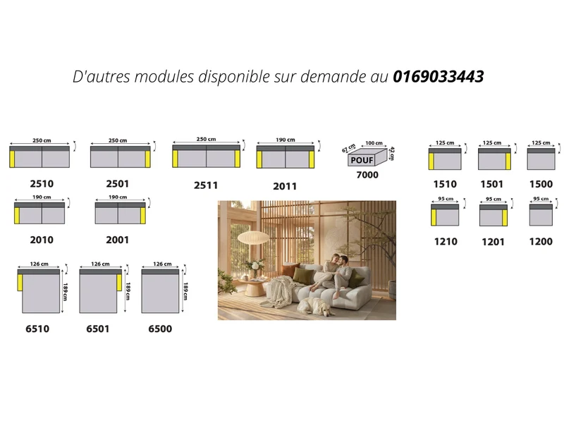 Canapé d'angle méridienne avance recule - Rumble
