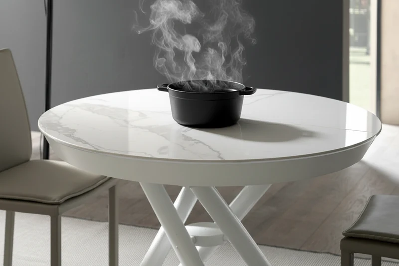 Table basse relevable ronde extensible – Helios